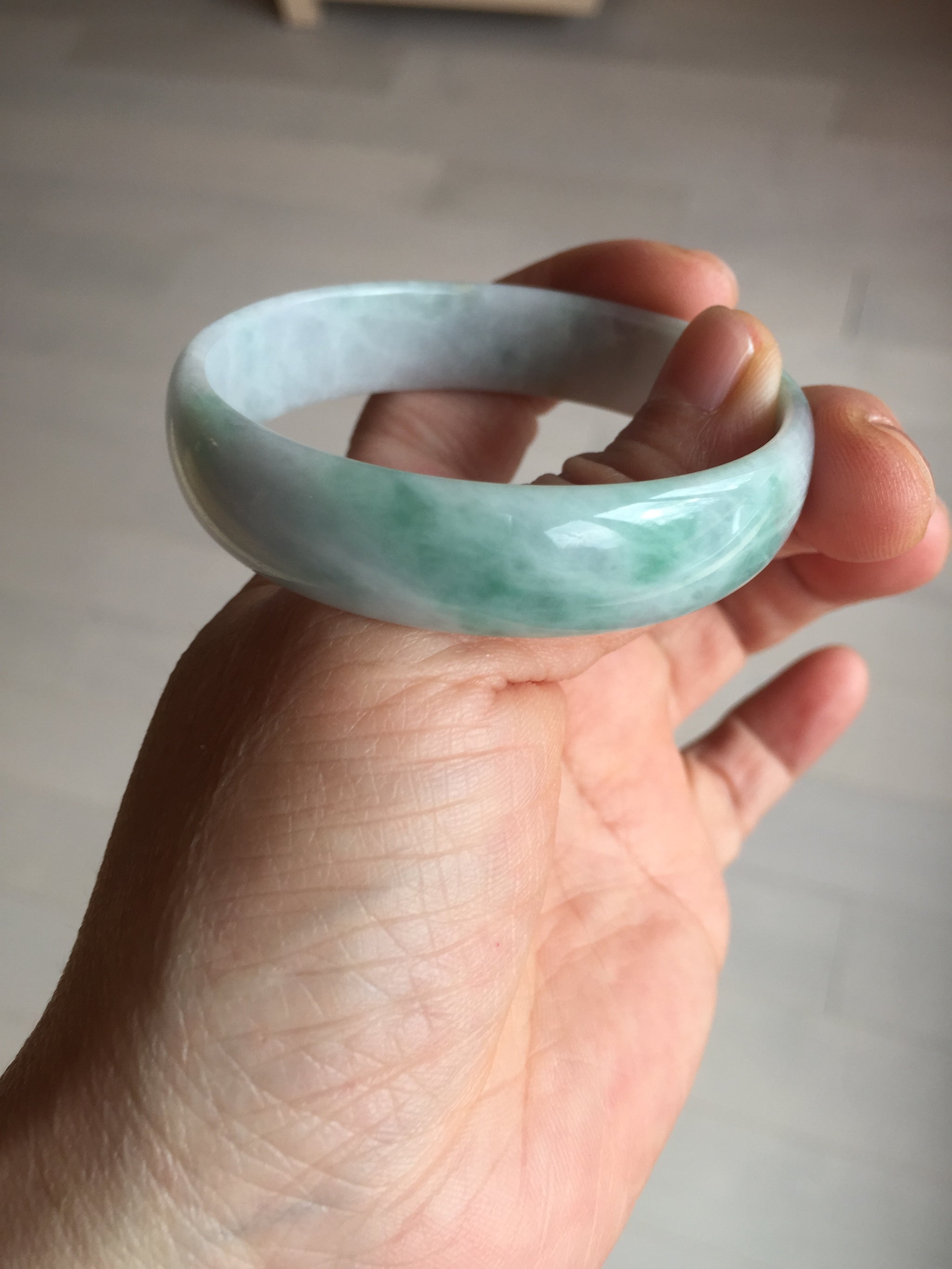 55.5 mm orders Madagascar Phenomenal Banded Agate Jade Bangle #A55