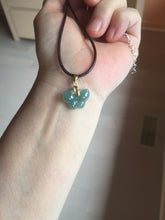Load image into Gallery viewer, 100% Natural type A icy watery  light dark green/blue/gray/black Guatemala Jadeite Jade butterfly pendant BP177
