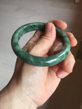 Load image into Gallery viewer, 58.2mm certified type A 100% Natural oily spinach green jadeite jade bangle PC11-9242
