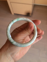 Load image into Gallery viewer, 57mm Certified Type A 100% Natural sunny green round cut Jadeite Jade bangle AK77-3296
