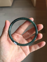 Load image into Gallery viewer, 61mm Certified Type A 100% Natural dark green/blue/gray Guatemala slim round cut Jadeite bangle PD176-2495
