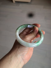 Load image into Gallery viewer, 60mm certified 100% natural type A sunny green white  jadeite jade bangle BG1-1730
