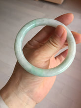 Load image into Gallery viewer, 55mm Certified type A 100% Natural sunny green/white round cut Jadeite bangle BN75
