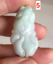 Load image into Gallery viewer, 100% Natural clear sunny green gray  jadeite jade golden fish Pendant group BP109
