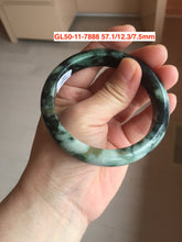 Load image into Gallery viewer, 54-63mm certified Type A 100% Natural dark green/white/black jungle camouflage color Jadeite Jade bangle group with defects GL50
