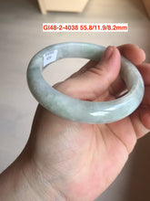 Load image into Gallery viewer, Size 50-57mm Type A 100% Natural dark green/white/black Jadeite Jade bangle with defects group Gl48
