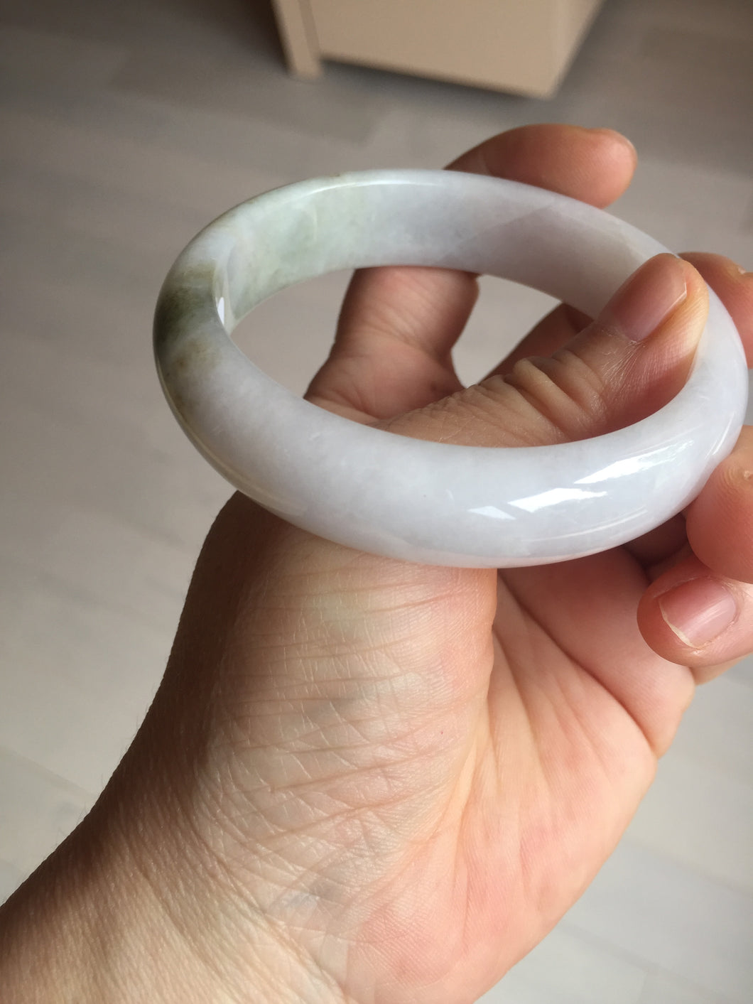 57.7mm certified Type A 100% Natural sunny green yellow brown white purple Jadeite Jade bangle Y160-3009