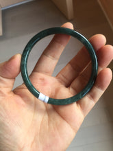 Load image into Gallery viewer, 59.5mm Certified Type A 100% Natural dark green/blue/gray Guatemala slim round cut Jadeite bangle PA151-8849
