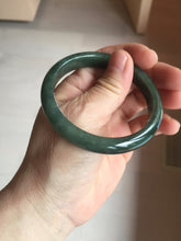 Load image into Gallery viewer, 54.9mm certified natural Type A oily dark green/black jadeite jade bangle AR120-0414
