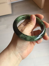 Load image into Gallery viewer, 58.5mm Certified 100% natural Type A dark green/black jadeite bangle PD32-9768
