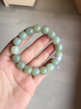 Load image into Gallery viewer, 12x10.9mm 100% Natural light green/yellow vintage style nephrite Hetian Jade bead bracelet HE94
