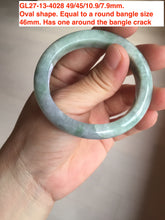 Load image into Gallery viewer, 44-51 mm Type A 100% Natural light green/yellow/gray oval Jadeite Jade bangle group  for kids/small adult hand GL27 Add-on item.
