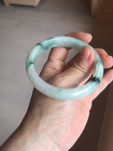 Load image into Gallery viewer, 56.5mm Certificated sunny green/dark green/white jadeite jade bangle BK120-8240
