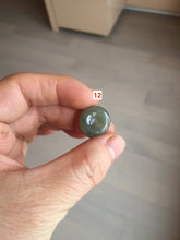 Load image into Gallery viewer, 14.5-16.4mm Type A 100% Natural icy watery light green white gray Jadeite Jade Safety Guardian Button donuts Pendant group AU80
