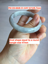 Load image into Gallery viewer, 46-48mm certified Type A 100% Natural light purple/brown/white/black kids oval Jadeite Jade bangle Group F98
