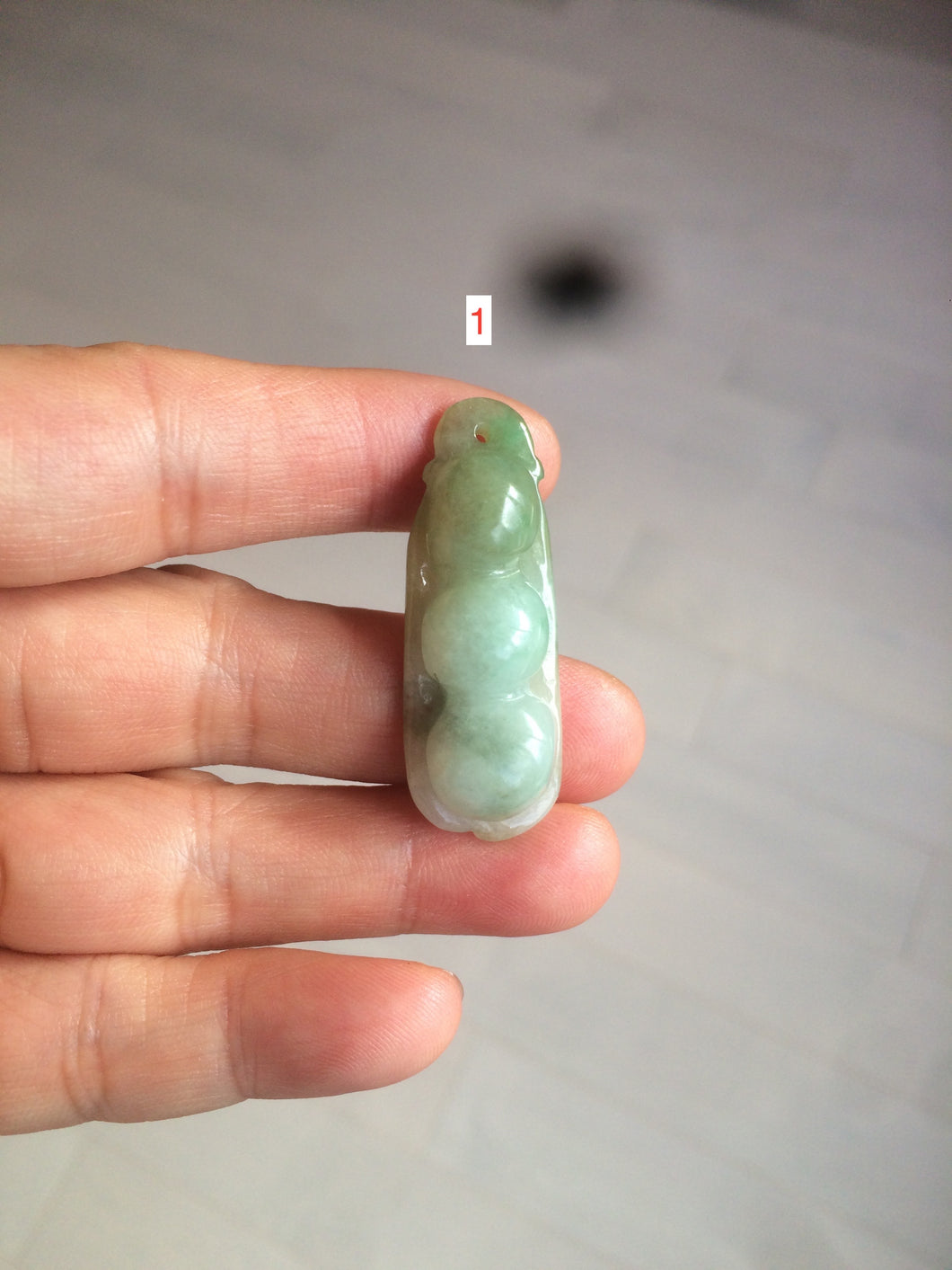 Type A 100% Natural white/green/purple Four Seasons Fortune Beans jadeite jade pendant group W108