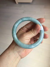 Load image into Gallery viewer, 60.5mm certified 100% natural light green/blue chubby round cut jadeite jade bangle PC99-9145
