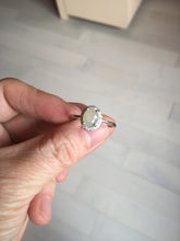 Load image into Gallery viewer, 100% natural type A icy watery green dark green four-prong jadeite jade ring group PB130
