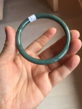 Load image into Gallery viewer, 55mm Certified Type A 100% Natural dark green/blue/gray Guatemala slim round cut Jadeite bangle PA148-8855
