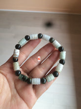 Load image into Gallery viewer, Size 58-64mm 100% natural type A dark green/yellow/brown jadeite jade beads bracelet S69
