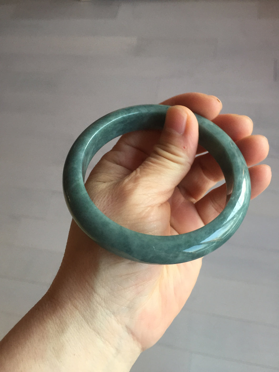 62.3mm Certified Type A 100% Natural green/blue/gray/black Guatemala Jadeite bangle BL30-5772