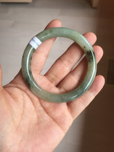 Load image into Gallery viewer, 54.3mm Certified type A 100% Natural green dark green floating seaweed round cut Jadeite bangle PC139-6618
