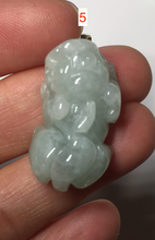 Load image into Gallery viewer, 100% natural type A sunny green jadeite jade 3D PiXiu (貔貅) pendant group AX150
