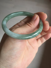 Load image into Gallery viewer, 51mm certified Type A 100% Natural icy watery bean green oval Jadeite Jade bangle BQ5-3805
