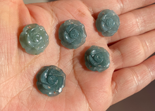 Load image into Gallery viewer, 100% Natural blue gray green  Guatemala jadeite Jade flower pendant group BH61
