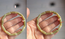 Load image into Gallery viewer, 100% natural type A  green/brown/yellow jadeite jade beads bracelet W105
