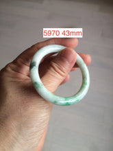 Load image into Gallery viewer, 35-38mm Type A 100% Natural sunny green/white Jadeite Jade kids bangle /scarf button group BF100
