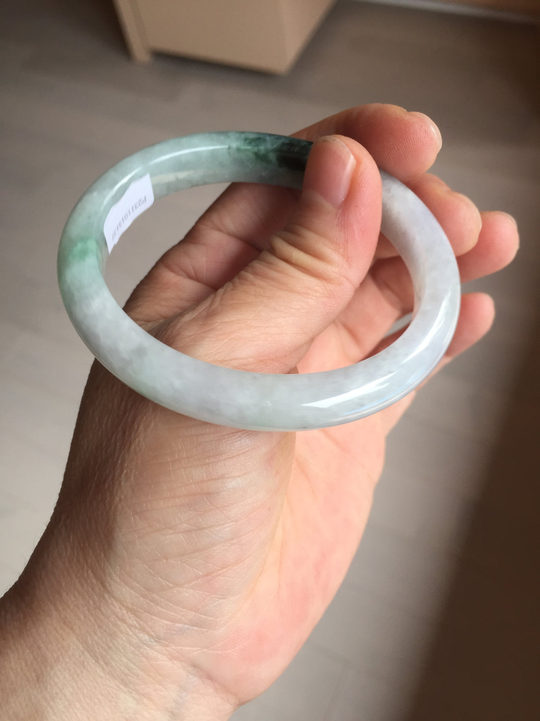 51.5mm certified Type A 100% Natural sunny green purple oval Jadeite Jade bangle BN43-5137