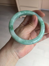 Load image into Gallery viewer, 60.5mm certified type A 100% Natural sunny green/white Jadeite Jade bangle B115-8218
