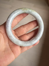 Load image into Gallery viewer, 56.7mm Certified 100% natural Type A white/purple/brown/yellow chubby round cut jadeite jade bangle BQ37-5803
