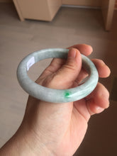 Load image into Gallery viewer, 60mm certified Type A 100% Natural sunny green gray white Jadeite Jade bangle AQ90-2854
