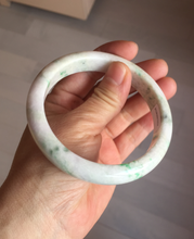 Load image into Gallery viewer, 63.8mm Certified Type A 100% Natural sunny green/white/purple Jadeite Jade bangle BK61-4016
