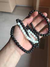 Load image into Gallery viewer, 7.3-8mm for size 56-70mm 100% natural white/black/blue/green/brown(Mocui) jadeite jade beads bracelet PB224
