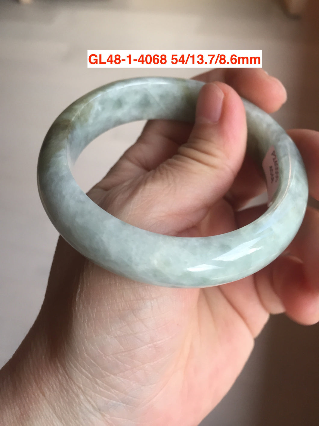 Size 50-57mm Type A 100% Natural dark green/white/black Jadeite Jade bangle with defects group Gl48