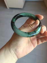 Load image into Gallery viewer, 58.8mm Certified 100% natural Type A dark green/black(绿水墨)  jadeite jade bangle pb55-9772
