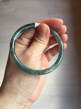Load image into Gallery viewer, 55.1mm Certified Type A 100% Natural dark green/blue/gray Guatemala slim round cut Jadeite bangle BP189-2445
