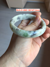 Load image into Gallery viewer, Sale! Certified type A 100% 50-59mm Natural green/white/beige/eggplant purple/black spring garden Jadeite bangle group GL5(31-50)
