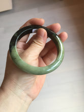 Load image into Gallery viewer, 58.5mm Certified 100% natural Type A dark green/black/brown jadeite bangle PD33-9778

