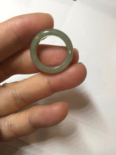 Load image into Gallery viewer, 100% natural type A ice watery oily dark green/gray/black(冰油青) jadeite jade band ring PC77
