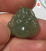 Load image into Gallery viewer, 100% Natural type A green/white small happy buddha jadeite Jade pendant necklace group BP111
