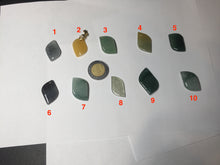 Load image into Gallery viewer, 100% natural type A jadeite jade icy watery yellow green black Willow leaf pendant group AX152
