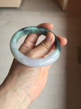 Load image into Gallery viewer, 57.9mm 100% Natural type A dark greenpurple carved and golden-painted Jadeite Jade bangle BP168-0261
