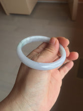 Load image into Gallery viewer, 53.5mm 100% natural light green purple white oval jadeite jade bangle X135-3836
