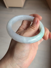 Load image into Gallery viewer, 56.4mm Certified Type A 100% Natural sunny green/white Jadeite Jade bangle BP51-3875
