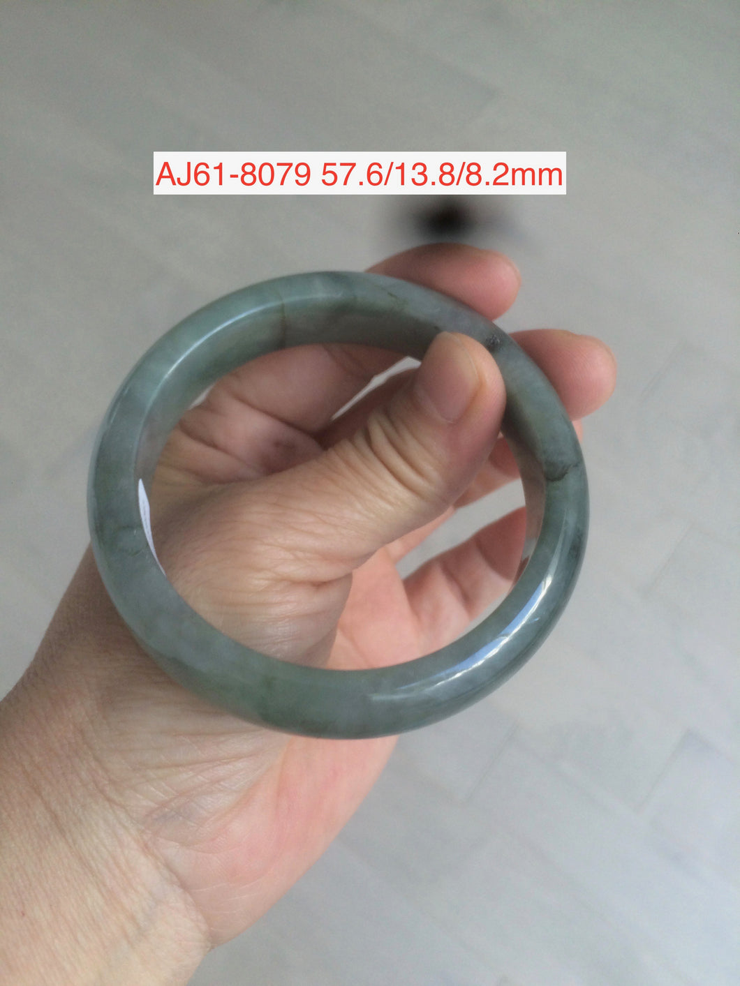 52-58mm certified type A 100% Natural dark green/white/purple Jadeite Jade bangle group U7