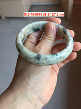 Load image into Gallery viewer, Sale! Certified type A 100% 50-59mm Natural green/white/beige/eggplant purple/black spring garden Jadeite bangle group GL5(31-50)
